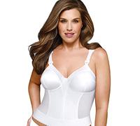 Exquisite Form Women's Back Close Longline Bra, Opaque, White, 40B