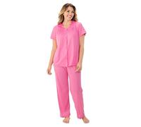 Exquisite Form Women's Coloratura Sleepwear Short Sleeve Pajama Set 90107, Perfumed Rose, Medium