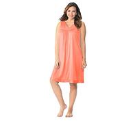Exquisite Form Women's Coloratura Sleeveless Short Gown Night Shirt, Passion, S