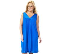 Exquisite Form Women's Coloratura Sleeveless Short Gown Nightgown, Rocky Blue, Small