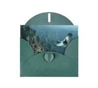 Exquisite Free Flying Greeting Card With Dark Green Envelope Suitable For Various Celebratory Occasions Use