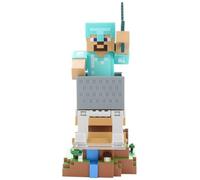 Exquisite Gaming: Minecraft: Steve in Diamond Armour - Cable Guys R.E.S.T Controller & Phone Holder, Collectible Device Gaming Stand, Licensed Figure