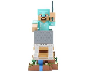 Exquisite Gaming: Minecraft: Steve in Diamond Armour - Cable Guys R.E.S.T Controller & Phone Holder, Collectible Device Gaming Stand, Licensed Figure