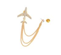 Exquisite Golden Aircraft Brooch Embellished with Dazzling Diamonds: A Statement Piece of Unparalleled Glamour and Style