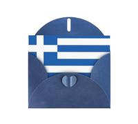 Exquisite Greek Flag Greeting Card With Blue Envelope Suitable For Various Celebratory Occasions Use