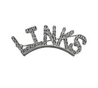 Exquisite green rhinestone inlaid round LINKS letter metal brooch the links incorporated society jewelry pin, Metal, rhinestone