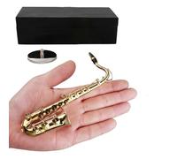 Exquisite Handcrafted Miniature Tenors Saxophone Brass Model With Gold Plating Musical Instrument Decoration For Home Music Scene Accessory