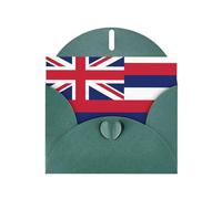 Exquisite Hawaii Flag Greeting Card With Dark Green Envelope Suitable For Various Celebratory Occasions Use