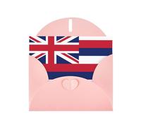 Exquisite Hawaii Flag Greeting Card With Pink Envelope Suitable For Various Celebratory Occasions Use