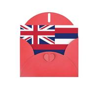 Exquisite Hawaii Flag Greeting Card With Red Envelope Suitable For Various Celebratory Occasions Use