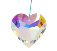 Exquisite Heart Prism Ornaments, Sparkling Transparent Crystal, Geometric Shape, Perfect for Chandeliers, Christmas Trees, Plants, Photography Props, and More (Colorful)