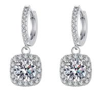 Exquisite High End Women's Earrings with Micropavé Zircon and Square Compact Gift for Simple Jewellery Suitable Sensitive Ears Veret, one size, Zinc alloy, No Gemstone