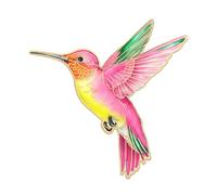 Exquisite Hummingbird Shaped Brooch Pin Metal Enameled Badge Pin Decorative Ornament for Handbags Hats Metal Brooch