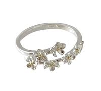 Exquisite Irises Flower Adjustable Rings Flower in Silver Tone Elegant Finger Adornment for Women Adjustable Women ' s