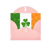 Exquisite Irish Flag Greeting Card With Pink Envelope Suitable For Various Celebratory Occasions Use