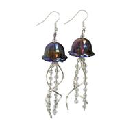 Exquisite Jellyfish Charm Earrings Individualized Jellyfish Pedant Earring Elegant Dangle Ear Hook for Stylish Outfits Alloy Fashion Earrings
