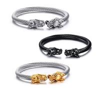 Exquisite Jewellery,Necklaces with Pendant, Women Men Vintage Viking Amulet Bracelets Bangle Stainless Steel Open Dragon Head Party Group Trip Bracelet/Round Necklace