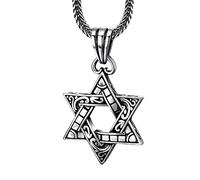 Exquisite Jewellery,Necklaces with Pendants, Men's Hexagram Gothic Vintage Star of David S Chains for Men Single Pendant