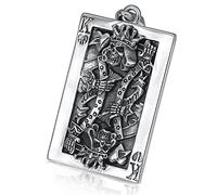 Exquisite Jewellery,Pendant Necklaces, Men's Playing Card K Gothic Skull Playing Card K Necklace S + Chain 70 cm