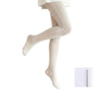 Exquisite Lace & Floral Pattern Tights for Women - Soft Cotton Cable Knit, Breathable Winter Leggings, Striped Woolen Tartan Ribbed Designs for Ladies Fashion Spotty Knitted with Mesh Laundry Wash Bag