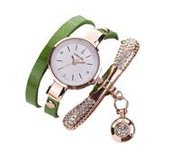 Exquisite Ladies Watches, Wrist Watches for Women Leather Strap Ladies Large Face Watches for Women Womens Watches UK Green Face Birthday Gifts for Women Who Have Everything Watch Set for Women