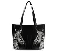 Exquisite Leather Lady's Handbag, Black & White Zebra Printed Handbag Lychee Patterned Leather Handbag Suitable for Women for Travel, Fitness, And Commuting, Black & White Zebra, 11*11.4*5.5 inches