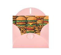Exquisite Many Cute Burgers Greeting Card With Pink Envelope Suitable For Various Celebratory Occasions Use