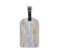 Exquisite Marble Granite Copper Metallic Luggage Baggage Suitcase Tags Leather ID Label for Travel(2pcs)