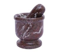 Exquisite Marble Mortar and Pestle Set - Your Ultimate Kitchen Essential for Grinding Spices, Making Guacamole, Salsa, Pesto, and Crushing Pills (Oval Shape (2.5") (Red Ziarat, 2.5)