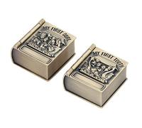 Exquisite Metal Tooth Keepsake Box, Engraving Pattern, Soft Lining, Mini Size, Outstanding Baby Boy Girl, Sturdy Tooth Fairy Tin for Tooth Collection