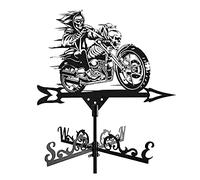 Exquisite Metal Weather Vane Ornament Crazy Motorcycle Stainless Steel Weathervane Outdoor Yard Garden iron weathervane Direction Wind Speed Indicator Farm S