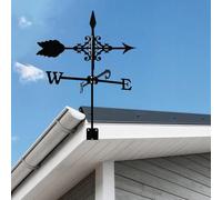Exquisite Metal Weather Vane Ornament Metal Weathervane with Arrow Ornament Black Metal Wind Direction Garden Decoration Professional Measuring Tools Wind Direction Indicator