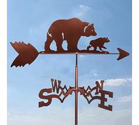 Exquisite Metal Weather Vane Ornament Tyne Bear Vane, Animal Wind Direction Adjuster, Indicator, Outdoor Bracket Garden iron weathervane