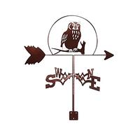 Exquisite Metal Weather Vane Ornament Vanes Wild Owl Silhouette Weathervane Wind Direction Indicator Weathercock Measuring Tools Stainless Steel for Outdoor Animal Decor Cr