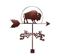 Exquisite Metal Weather Vane Ornament Weathervane Dachshund Airplane Yak Stainless Steel Durable Weathercock Wind Direction Indicator with Anti-Rust Coating Garden Cou