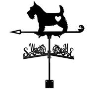 Exquisite Metal Weather Vane Ornament Weathervane Fox Pattern Decorative Garden Yard Wind Direction Indicator Weathercock for Sheds