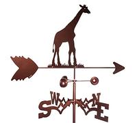 Exquisite Metal Weather Vane Ornament Weathervane Iron Giraffe Sculpture for Outdoor Roof Garden Mount Yard Decor - Indicating Wind Direction