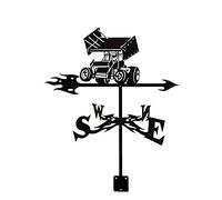 Exquisite Metal Weather Vane Ornament Weathervane Pig Magpie Bird Silhouette Stainless Steel Garden Stake Measuring Tools Wind Direction Indicator Weathercock 35 * 50