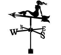Exquisite Metal Weather Vane Ornament Weathervane Stainless Steel Weather Vane Home Measuring Tool Wind Vane Retro Wind Direction Indicator for Outdoor Garden Decora,C (B)