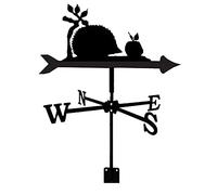 Exquisite Metal Weather Vane Ornament Weathervane Stainless Steel Weather Vane Home Measuring Tool Wind Vane Retro Wind Direction Indicator for Outdoor Garden Decora,C (A)