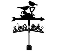 Exquisite Metal Weather Vane Ornament Weathervane Wind Direction Indicator Retro Hedgehog Hollow Carved Design Stainless Steel Black for Garden Backyard Roof