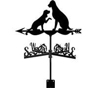 Exquisite Metal Weather Vane Ornament Weathervane Wind Direction Indicator Retro Hedgehog Hollow Carved Design Stainless Steel Black for Garden Backyard Roof