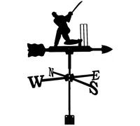 Exquisite Metal Weather Vane Ornament Weathervane Wind Direction Indicator Retro Hollow Carved Design, Stainless Steel Black for Garden Backyard Roof