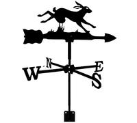 Exquisite Metal Weather Vane Ornament Weathervane Wind Direction Indicator Retro Hollow Carved Design, Stainless Steel Black for Garden Backyard Roof