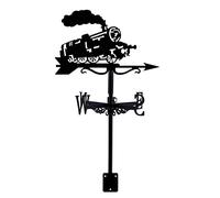 Exquisite Metal Weather Vane Ornament Weathervane with Roof Mount Retro Train Wind Direction Indicator, Creative Stainless Steel Home Decor Weathercock