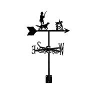 Exquisite Metal Weathervane Hunter Dog Art Wind Vane Direction Indicator Roof Decoration Accessories for Farm Garden Outside Yard Patio, Style 2