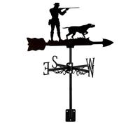 Exquisite Metal Weathervane Hunter Dog Art Wind Vane Direction Indicator Roof Decoration Accessories for Farm Garden Outside Yard Patio, Style 2