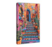 Exquisite Mexican Village Scene Poster Fine Print for Wall Decorative Piece for Home Aesthetics Thoughtful Art Lover Gift