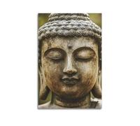Exquisite Modern Family Canvas Wall Art Picture Print Photo Album-Minimalist Buddhism Poster with Serene Buddha Statue Close - Up 20x30inch(50x75cm)
