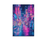 Exquisite Modern Family Canvas Wall Art Picture Print Photo Album-Neon Tokyo Cityscape Night Scene Poster for Trendy Urban Lovers 20x30inch(50x75cm)